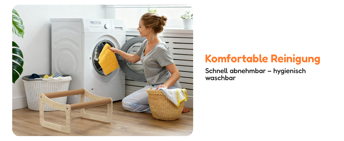 BSWAY Підвищене ліжко-софа для котів з дерева, сонячно-жовтий колір, 53x40 см, стильний котячий стільчик з знімним чохлом для матраца, до 15 кг