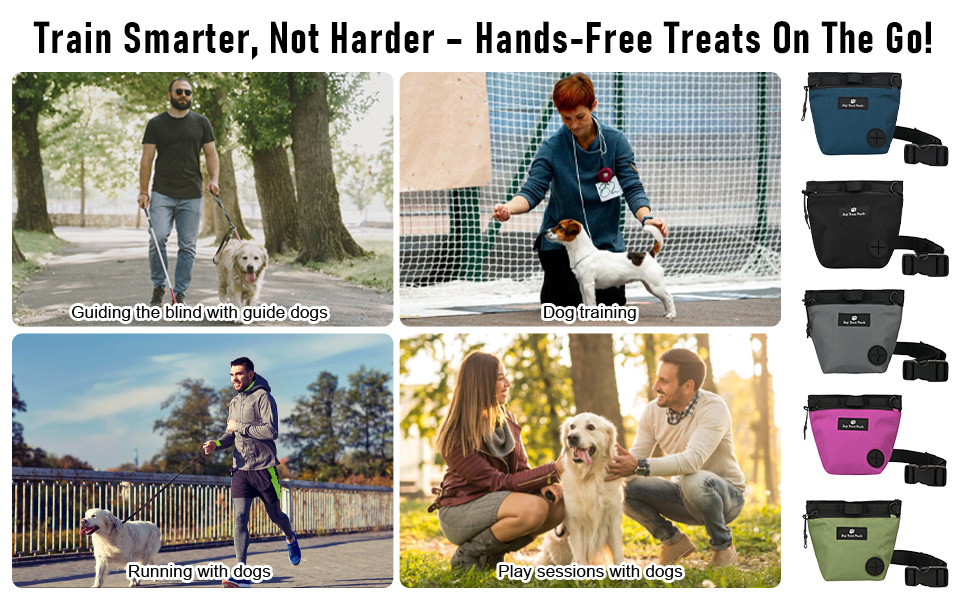 Сумка для ласощів для собак з магнітною застібкою та регульованим поясом, навчальна сумка, портативна сумка для перекусів для прогулянок на відкритому повітрі (Чорний, принт з тваринами)