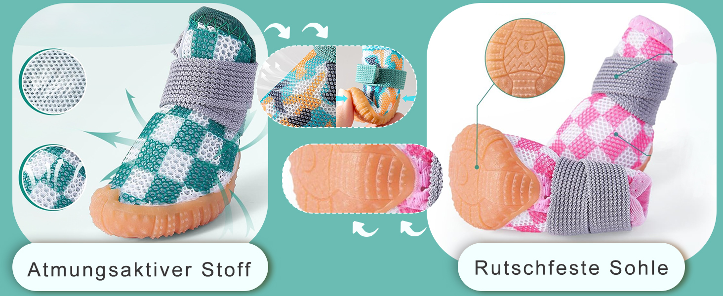 Чорно-білі собачі чоботи Kukaster для захисту лап, 4 шт. Неслизька підошва, світловідбиваючий замок, підходять для собак маленьких, середніх та великих порід, розмір 3