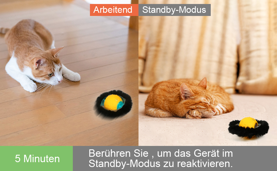 Інтерактивна іграшка для котів: тиха електрична іграшка для дорослих котів, активується рухом, з цвіріканням, ідеально на подарунок (жовта)