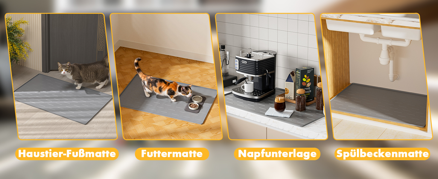 Килимок під лоток для котів Pieviev Katzenklo Matte, 86x56 см, сірий, вологостійкий, неслизький