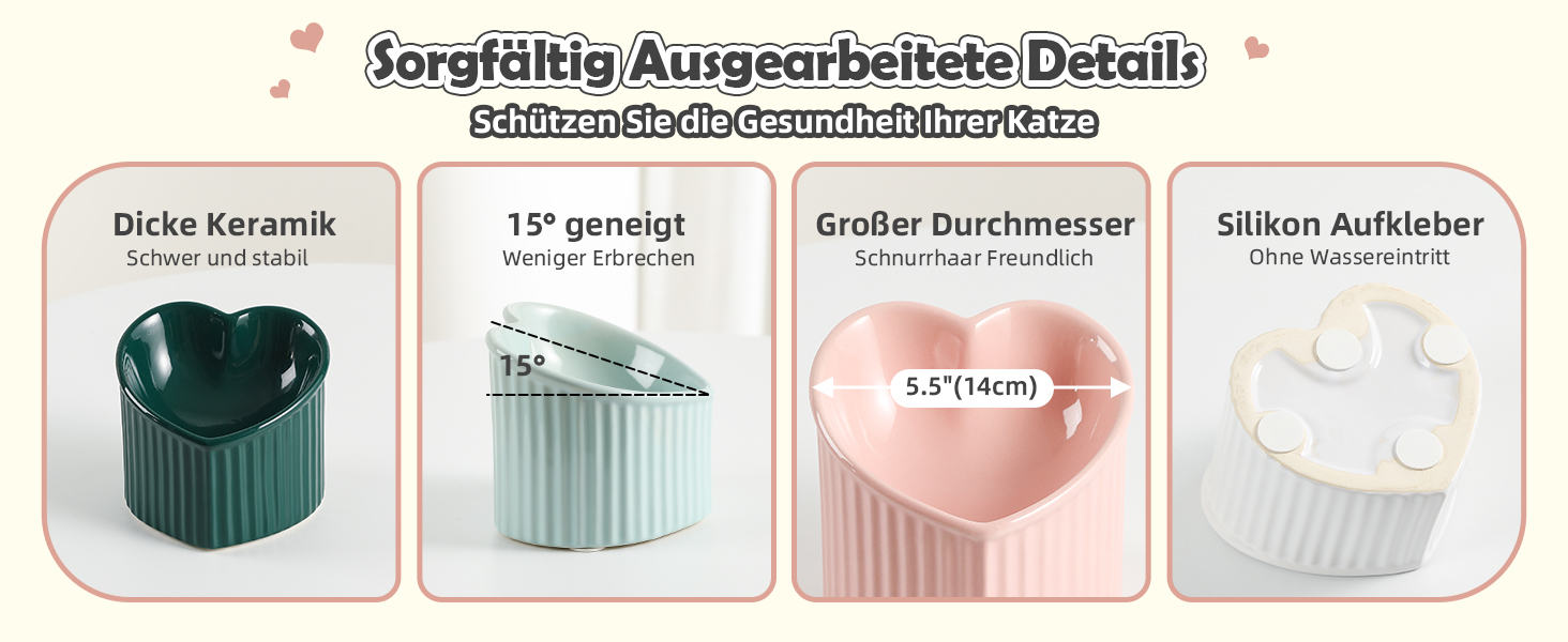 Набір мисок для котів Katzennapf Set: підняті миски, кераміка, проти ковзання, набір з 2 шт., зелений & темно-зелений