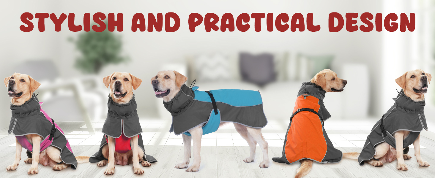 Водонепроникна куртка для собак, світловідбиваюча, вітрозахисна, тепла зимова куртка з м'яким флісовим підкладкою для собак маленьких та великих порід, для активного відпочинку, кемпінгу та походів у холодну погоду, червона (розмір S, спина 45 см)