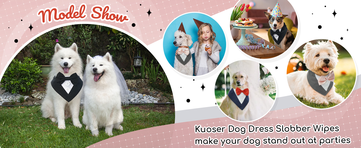 Нашийник для собак Kuoser: святковий бандана, краватка для великих собак, сірий, розмір L