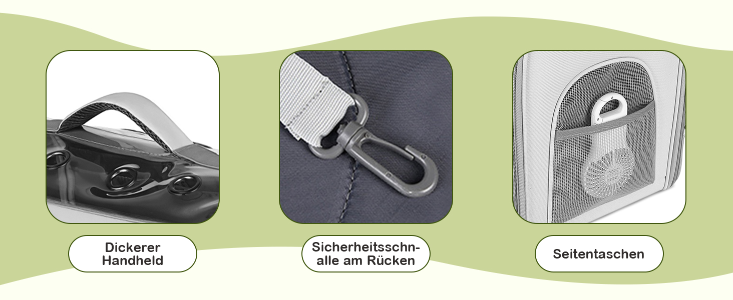 Рюкзак для котів та маленьких собак ALLSOPETS, дихаючий, з фронтальною відкриванням та страхувальним ремінцем, для подорожей, походів та прогулянок (М'ятно-зелений)