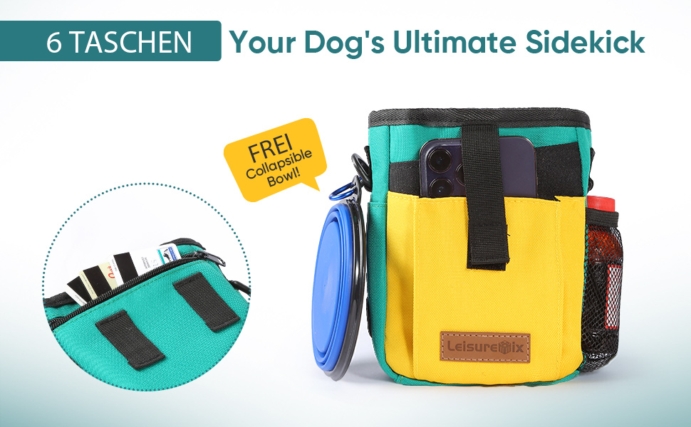 Сумка для ласощів для собак Leckerlitasche, поясна сумка для прогулянок, водонепроникна, чорна та зелена