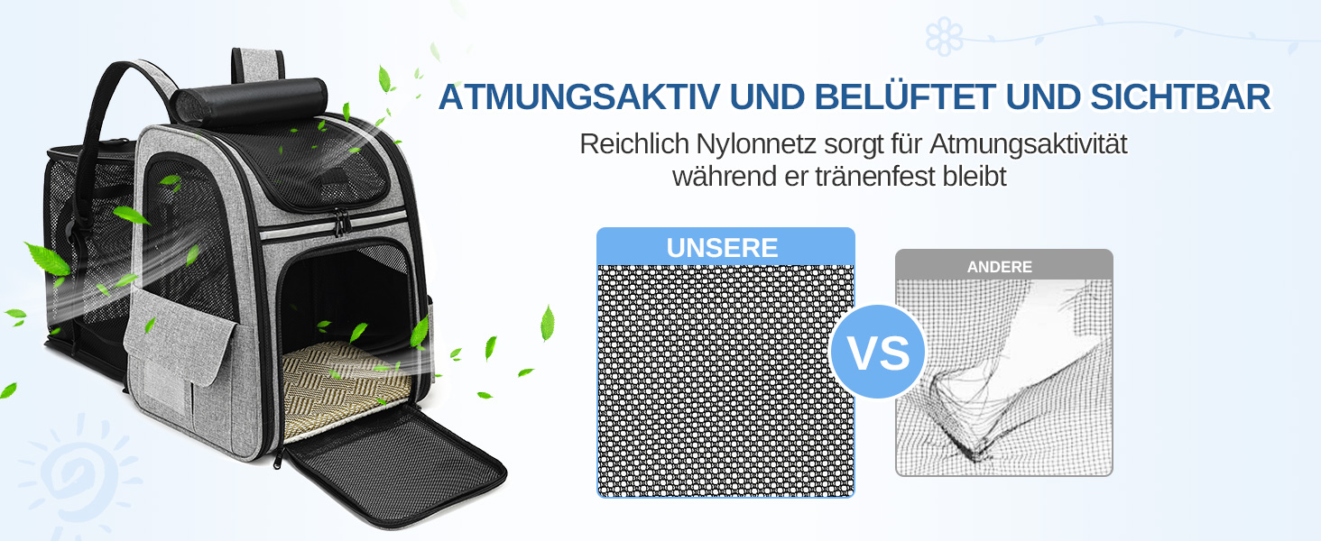 Рюкзак для кота/собаки Dogat: зручний та дихаючий рюкзак-переноска для подорожей, сірий