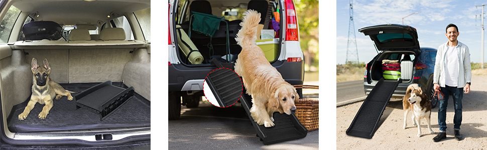 Східці для собак LILIIN - портативна рамка для собак з антиковзким покриттям, до 90 кг, 156x40 см, чорний