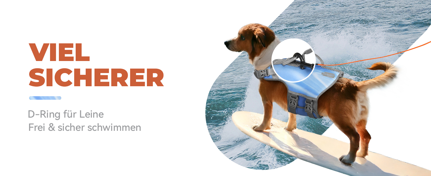 Жилет рятувальний для собак VIVAGLORY Neoprene, блакитний, розмір S (51-56 см)