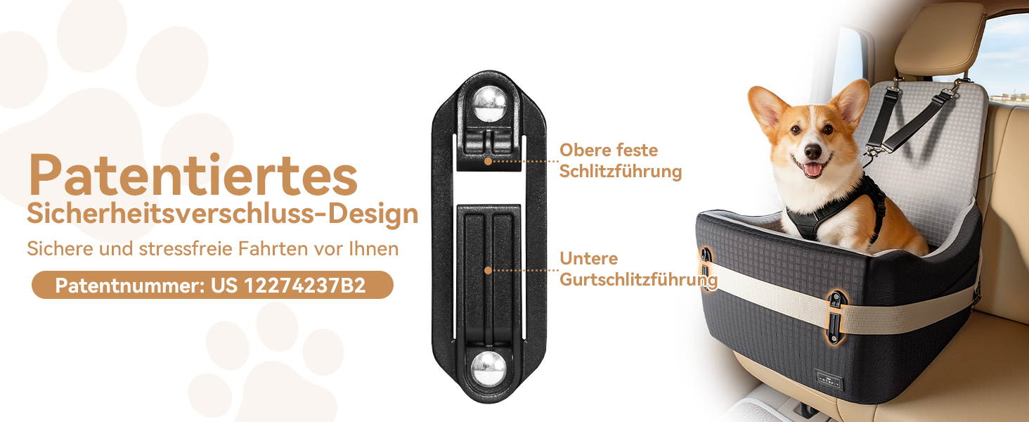 Автокрісло для собак PETSFIT до 15 кг з пам'яттю, 2 відділення, чорно-сірий