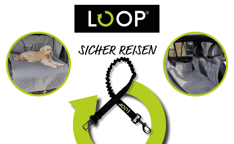 Захист для автосидіння для собак Loop Hundematte: водонепроникний, з кишенями, нековзний, для комфортних подорожей | LOOP-DMK5001