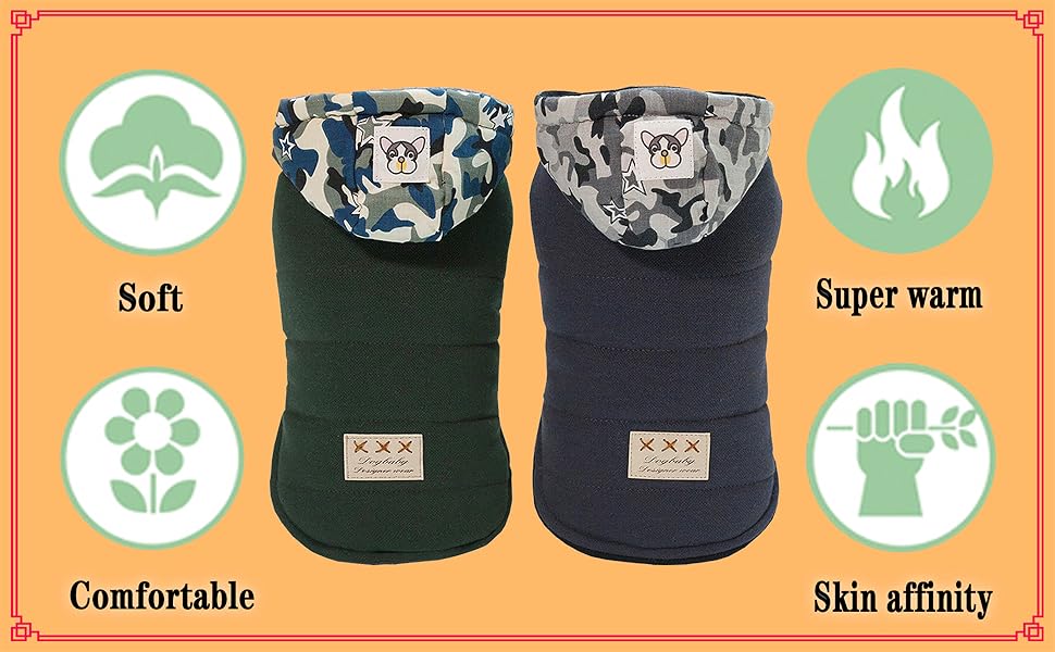 Теплий зимовий одяг для собак: куртка-худі для маленьких та середніх собак, камуфляжний колір, розмір S (обхват грудей 32 см)