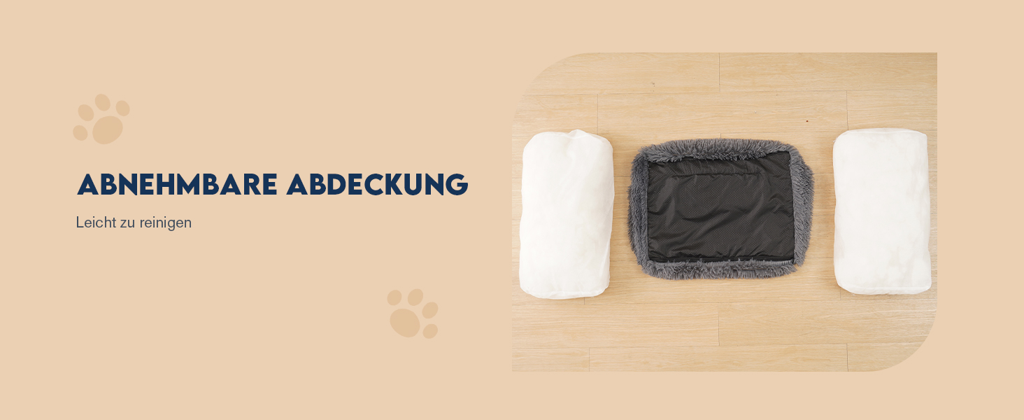 М'яке ліжко для котів Avont Flauschig, знімний та пральний чохол, диванчик для котів та маленьких собак - сірий