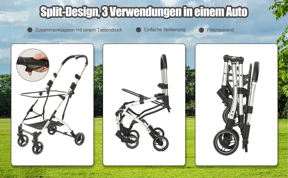 Візок для собак 3-в-1 до 24 кг, складний, для маленьких собак та котів, візок-кіндерваген для собак