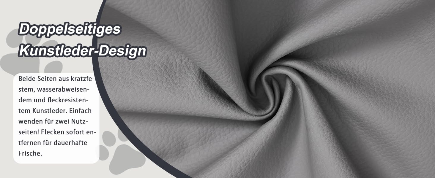 Ортопедичне ліжко для собак 58x43 см, знімний чохол з екошкіри, подушка для собак, матрац для собак, комфортне та прохолодне для внутрішнього та зовнішнього використання, сірого кольору (L58xB43xH7 см)