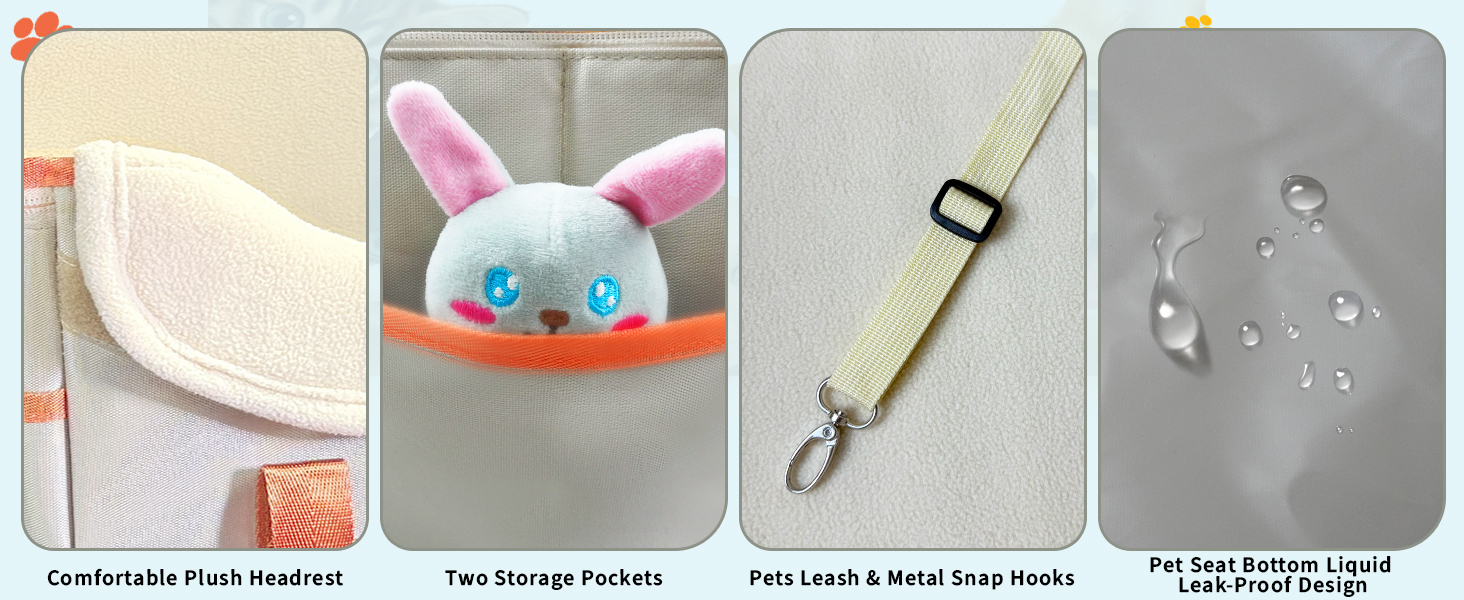 Автокрісло для собак, корзина для собак у машину, водовідштовхувальне, складане з фіксатором, для маленьких собак до 8 кг, на передні та задні сидіння, хакі