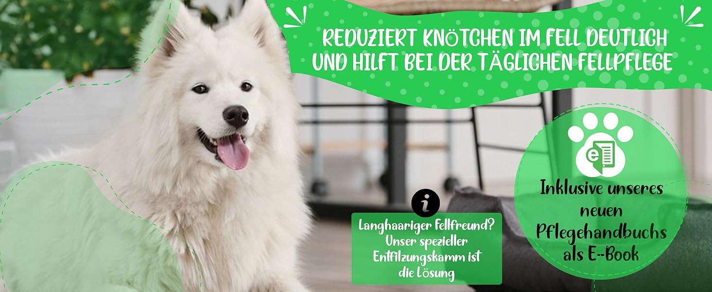 Інструмент для видалення ковтунів у собак та котів - професійний тример з 6 лезами + E-book з догляду за шерстю