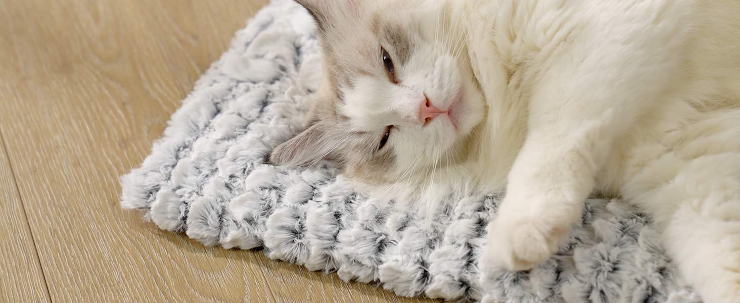 Самогріюча ковдра для котів, килим-грілка для тварин, 60x45 см, білий