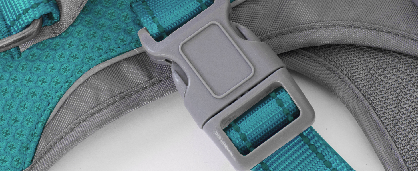 Нашийник-шлейка Huntboo для собак, анти-випадковий вихід, для панічних собак, світловідбиваючий нашийник з ручкою, регульований (S, 1 шт., блакитно-зелений)