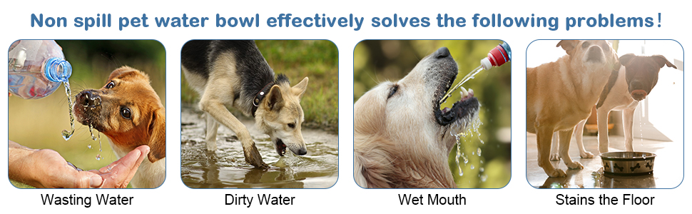 Тротуар для собак 1.5L, анти-розливання, для подорожей, годівниця для води для собак, для дому та авто