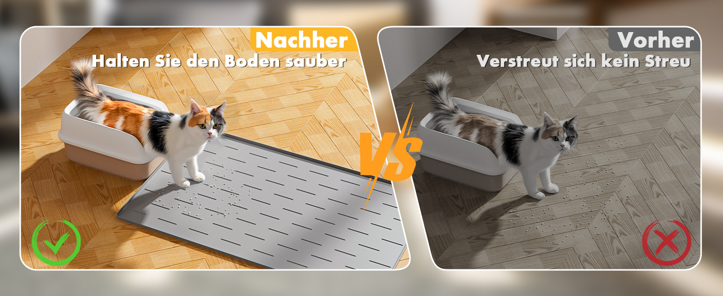 Килимок під лоток для котів Pieviev Katzenklo Matte, 86x56 см, сірий, вологостійкий, неслизький