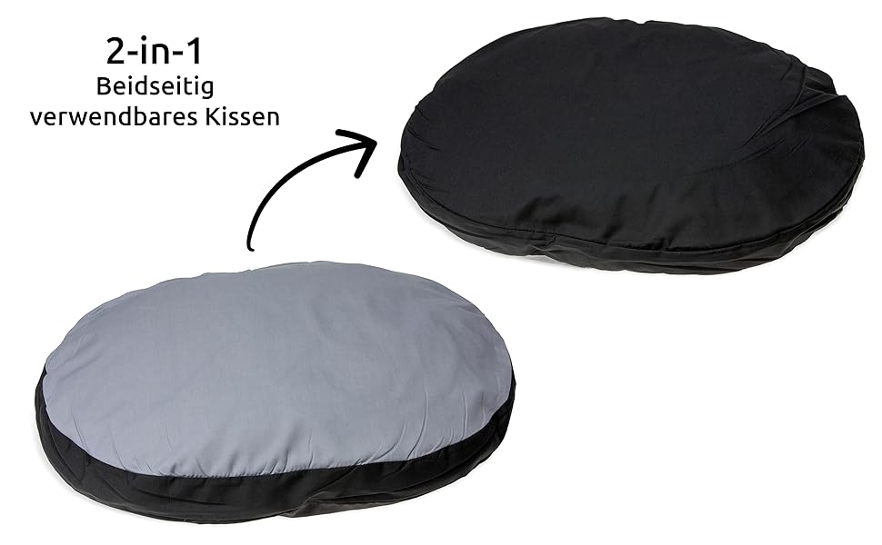 Подушка для тварин Karlie Kissen Oval, сіро-чорна, розмір 90x66x10 см