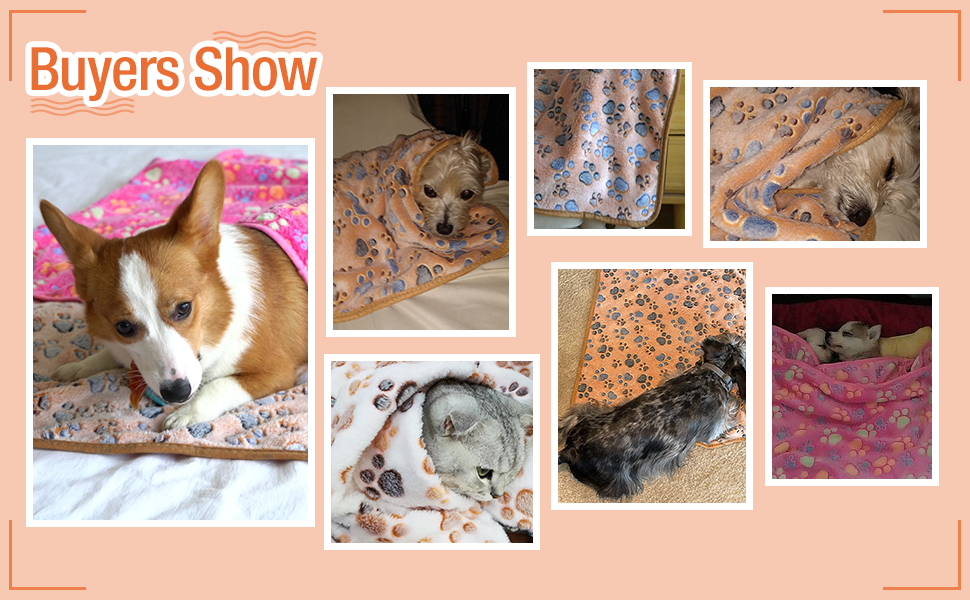 М'яка ковдра для домашніх тварин: собак, котів, цуценят. Легка, тепла, миється. Розмір M, з принтом лапки