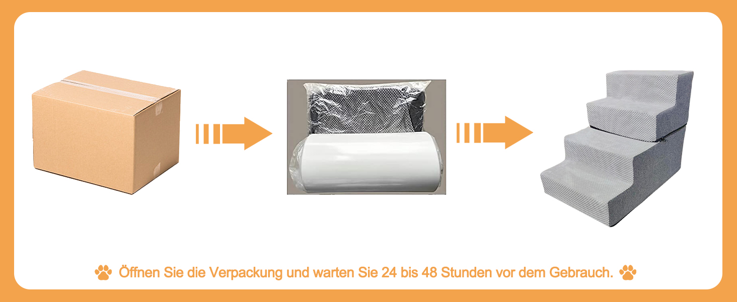 Сходинки для собак та котів Galatée - 4 сходинки, неслизькі, для високих ліжок та диванів, знімний, пральний чохол