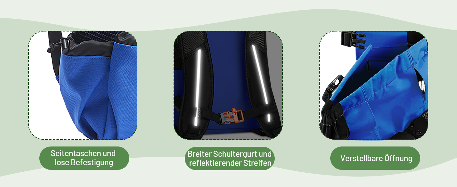 Рюкзак-переноска для собак ALLSOPETS, регульований, сірий шалфей, L