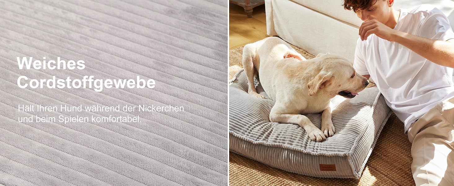 Ортопедичне ліжко для собак FUKUMARU - 91x64x14 см, знімний вологостійкий чохол, м'який килимок для собак, матрац для собак, ковзаюча поверхня, сірий колір.