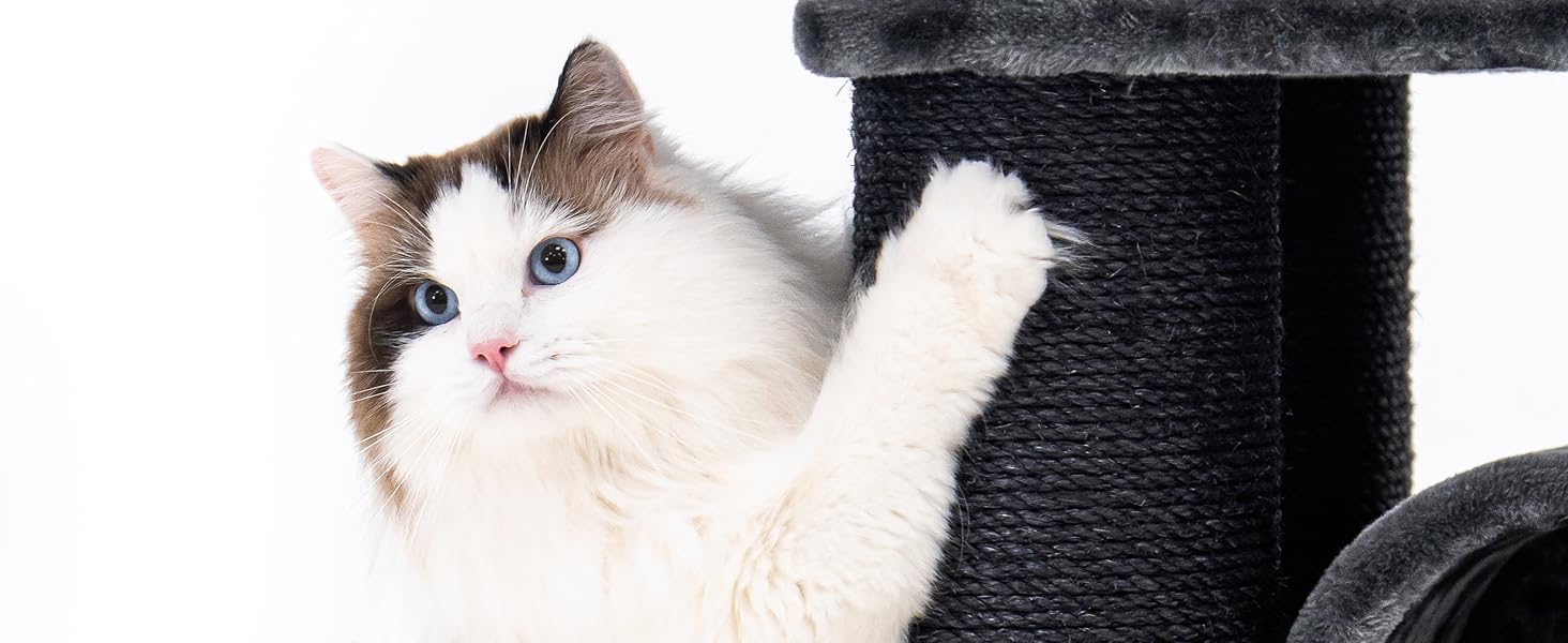 Дряпальня для котів Petrebels Maine Coon XXL, 210 см, з сизалю, чорного кольору