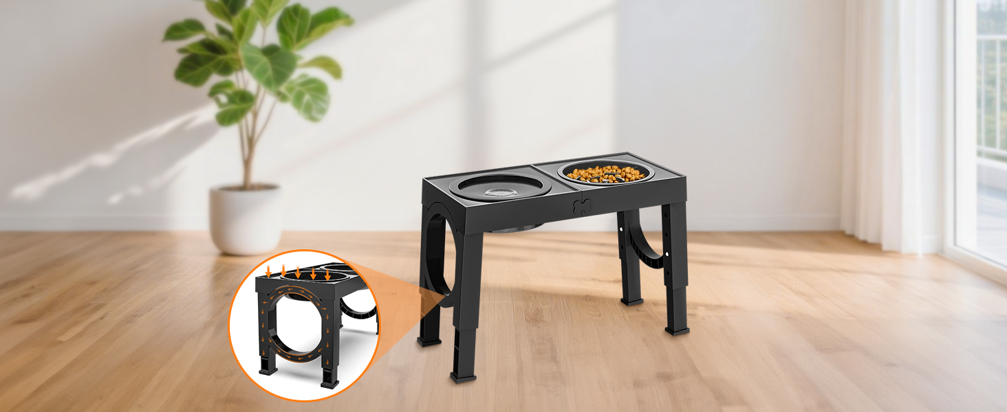 Набір мисок для собак X XBEN 3-в-1: миска для води з захистом від пролиття 1.4L, миска від захлистування 1L, годівниця з 5 рівнями регулювання висоти для середніх та великих собак, нековзна годівниця, рожевий колір