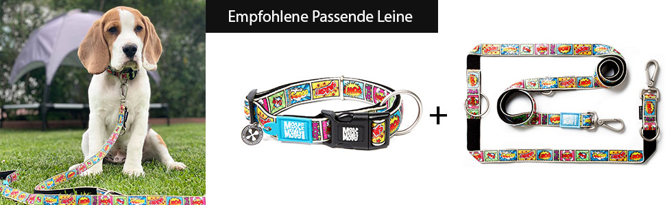 Нашийник для собак Max & Molly Gotcha! з Smart ID: водонепроникний, зручний, з коміксом, ширина 2.5 см