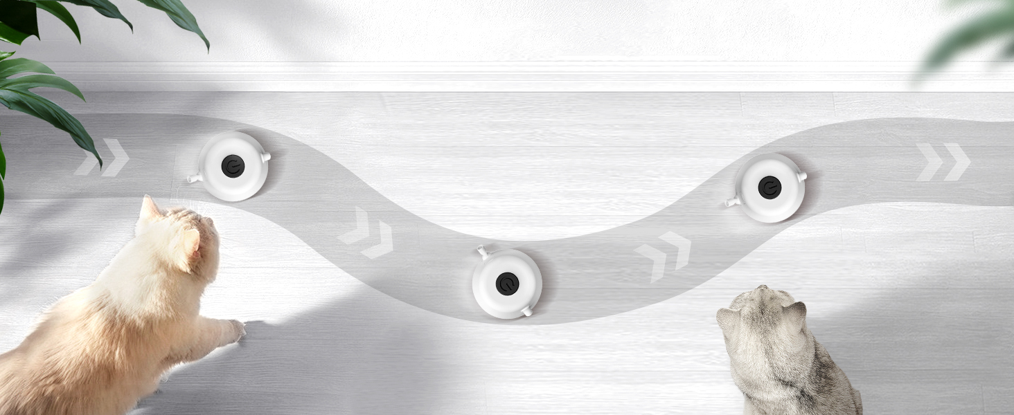 Інтерактивна іграшка для котів TGFIX 3 в 1 – електрична, з колесами та лазером, інтелектуальна іграшка, уникає перешкод, чорна