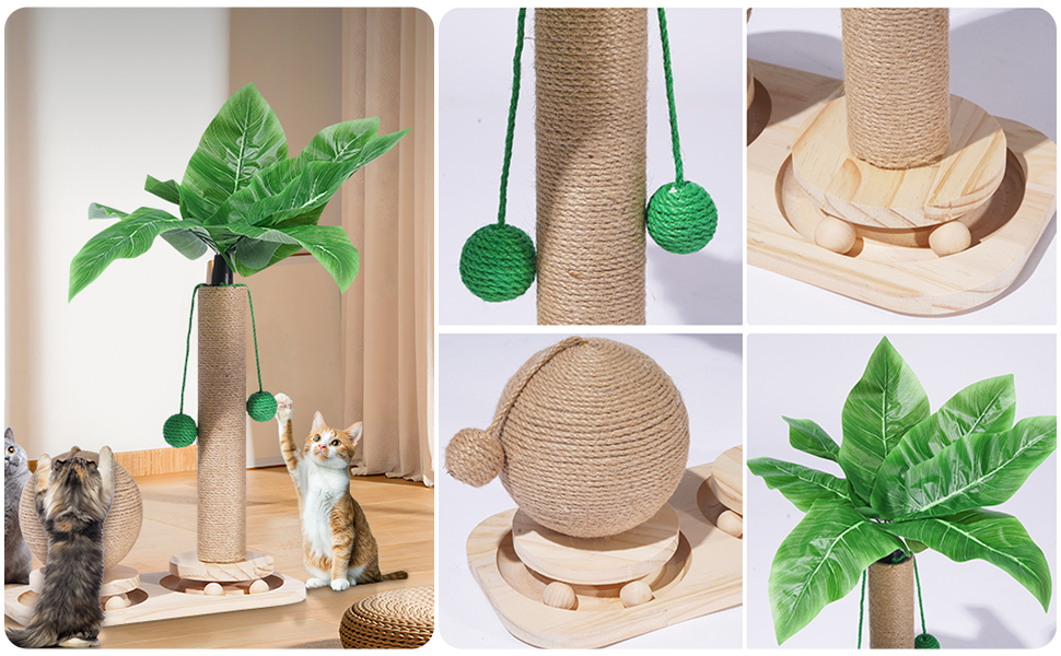 Кігтеточка-пальма Palme 2 в 1 з інтерактивними іграшками та кулями для котів