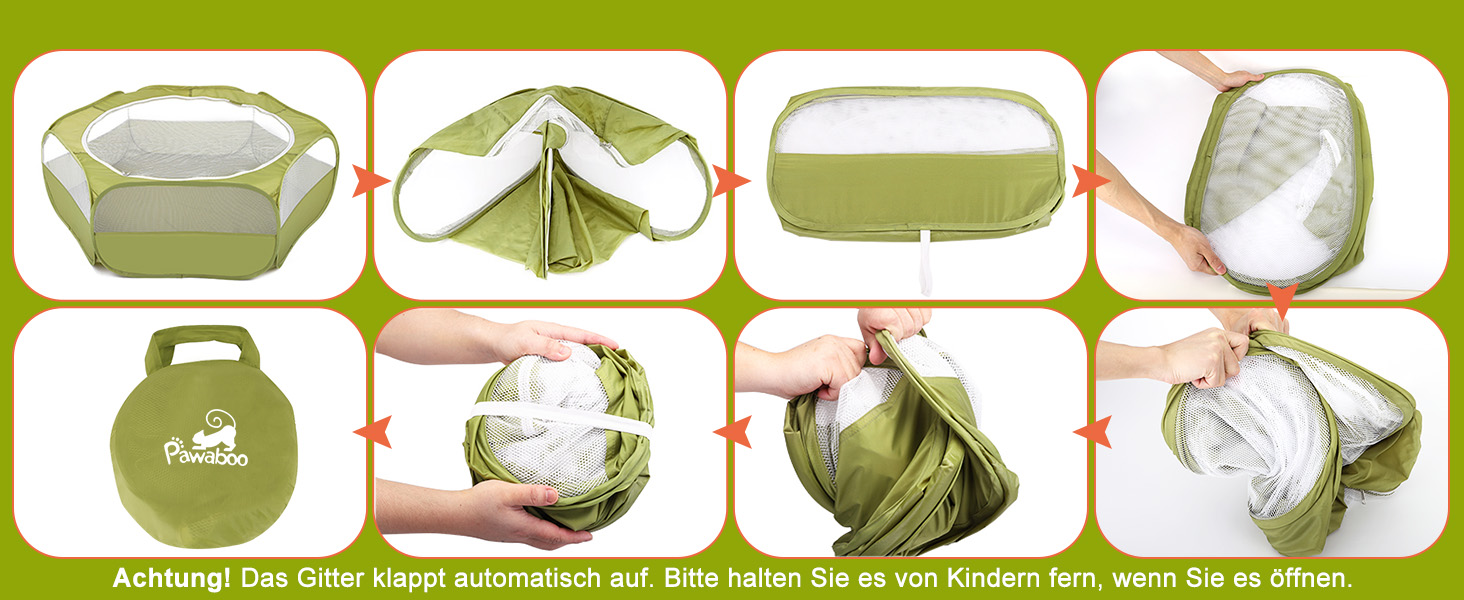 Pawaboo: вольєр для дрібних тварин, складаний, водовідштовхувальний. Підходить для кроликів, курей, кошенят, цуценят, хом'яків. З сіткою, блискавкою та нейлоновим дном – Indigo