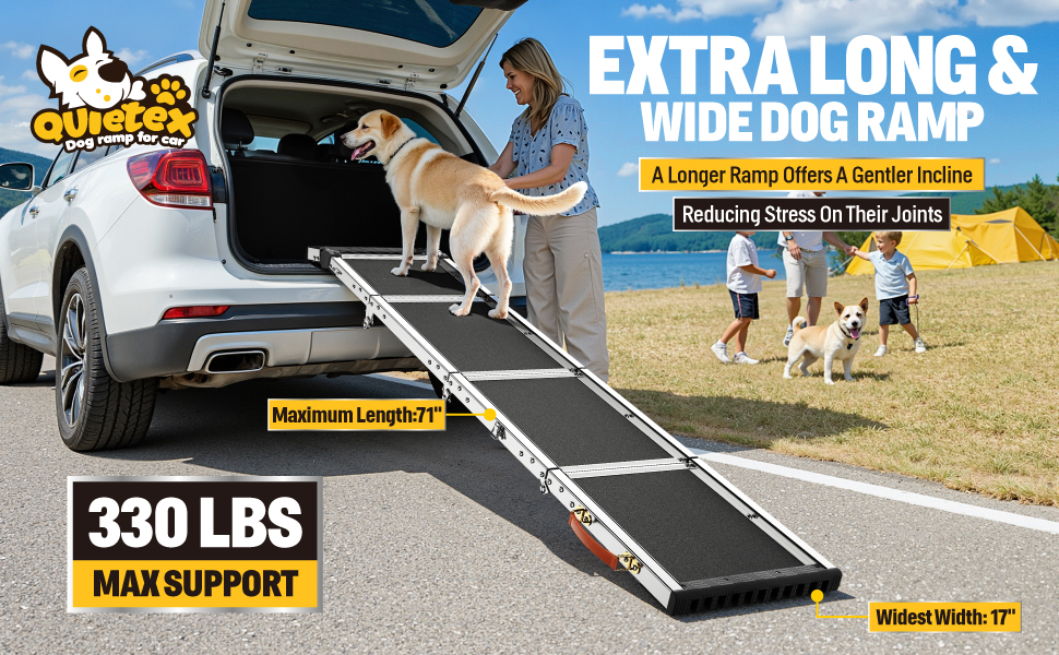 Рампа для собак у автомобіль, автоматичне складання, 170 см, чорна. Рампа для собак, вантажівок та SUV. Максимальне навантаження: 150 кг. Антиковзаюча поверхня.