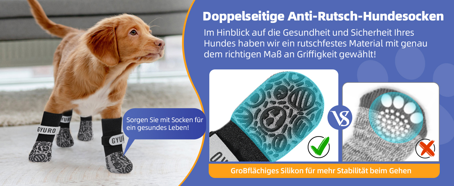 Чорні антиковзкі шкарпетки для собак (XXL) - захист лап від слизькості на твердих підлогах