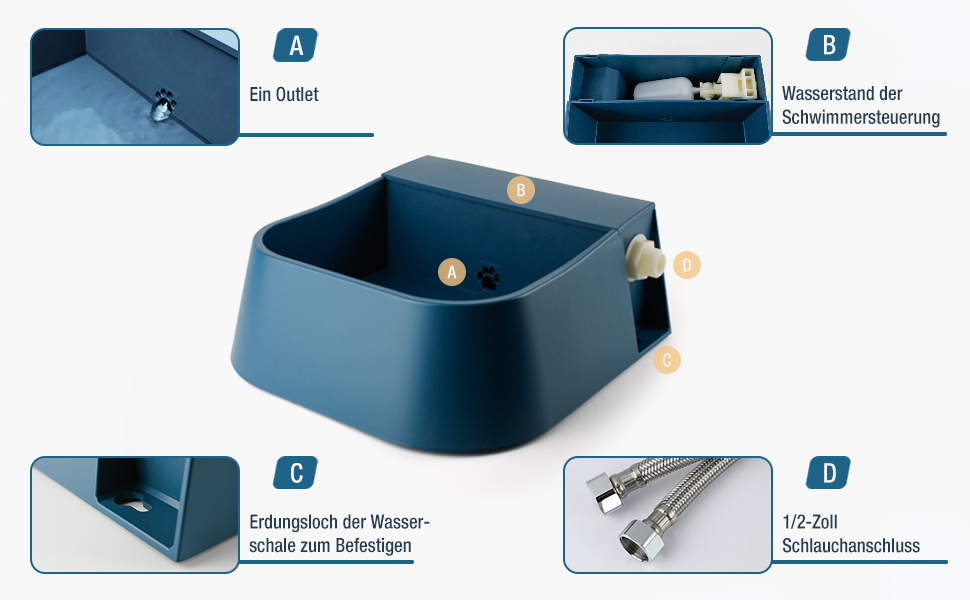 Автоматична годівниця для води для собак та котів з поплавком. Миска для води для тварин, підходить для собак, котів, кроликів, курей.