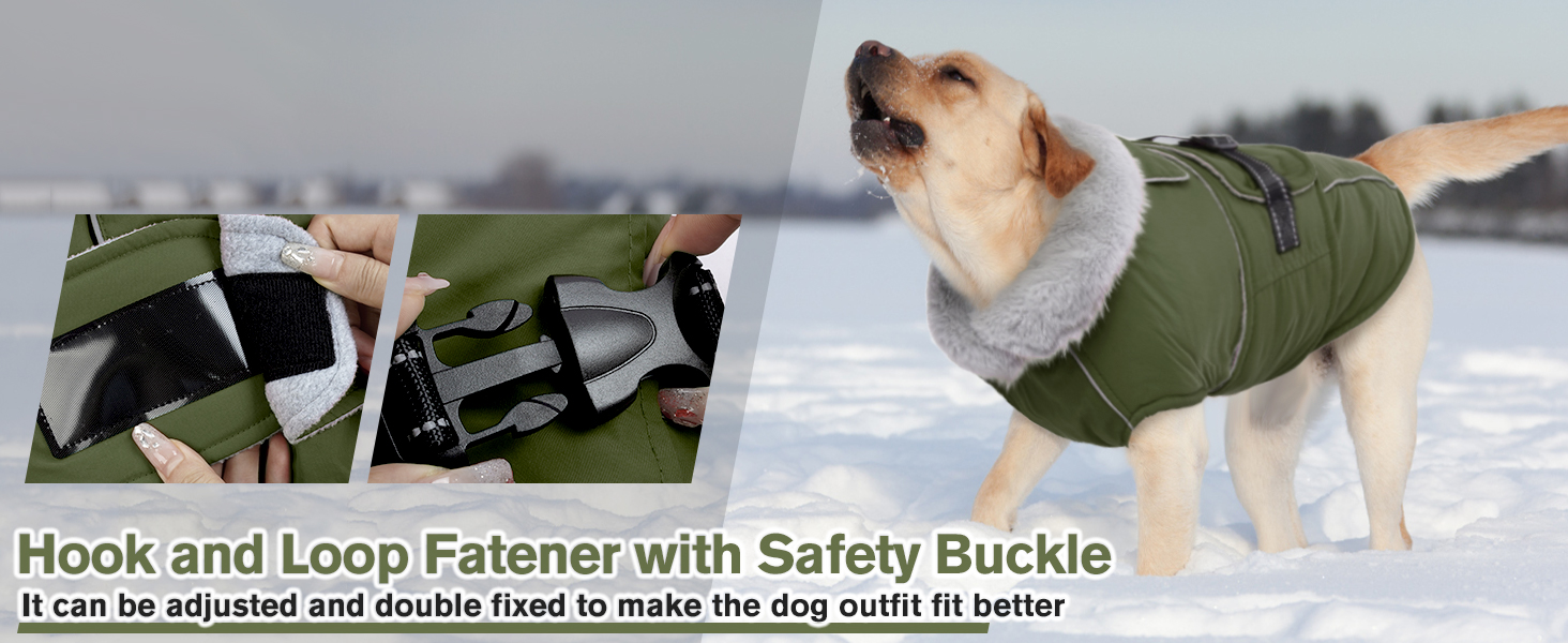 Зимовий теплий жилет для собак великих порід Lelepet: водонепроникна флісова куртка з регульованою блискавкою, армійний зелений, 2XL