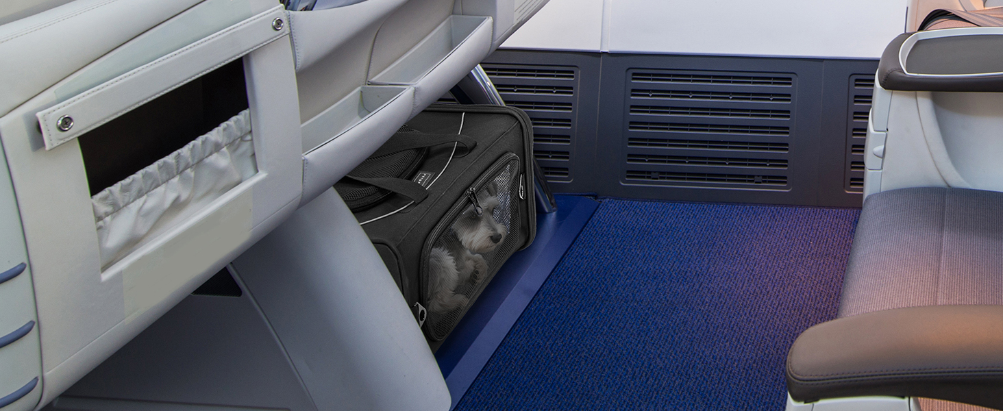 Транспортна сумка для собак та котів Petsfit 55x40x23, авіаперельоти, авто, поїзд | Чорний колір