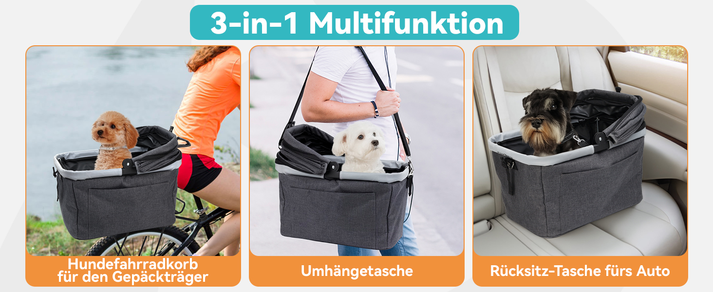 Кошик для велосипеда для собак до 12 кг, кріплення на багажник, металевий каркас, швидкознімний, сітчасте вікно, м'яке сидіння, світловідбиваючі смуги, складний, для міських велосипедів