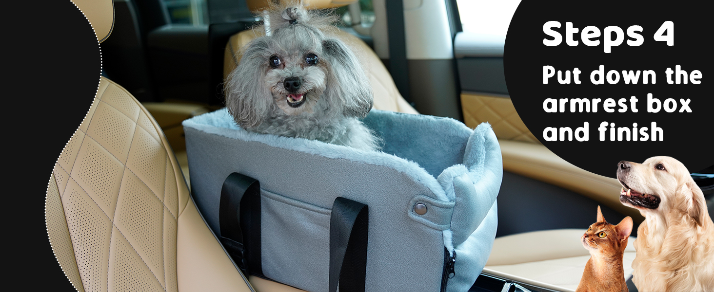 Автокрісло для собак та котів: стабільне, з ременями, знімне, миється, до 6 кг