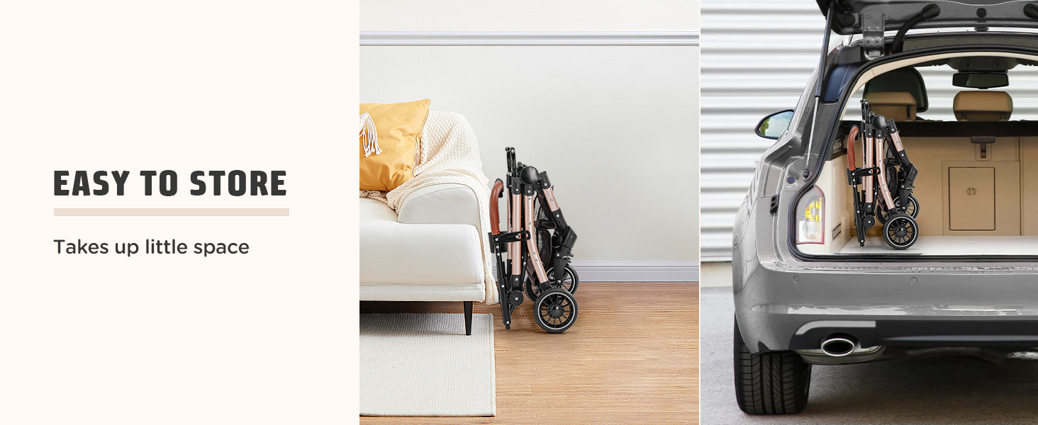 Візок для котів та собак Gimars 20кг, 4-в-1, складання, поворот 360°, гумові колеса, гальмо, захист від дощу, регульована ручка, хакі