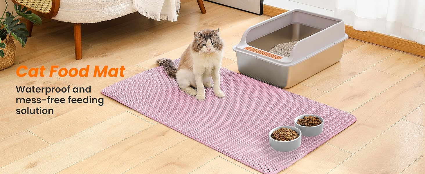 Килимок під лоток для котів Petinstinct, 116x66 см, XXL, рожевий