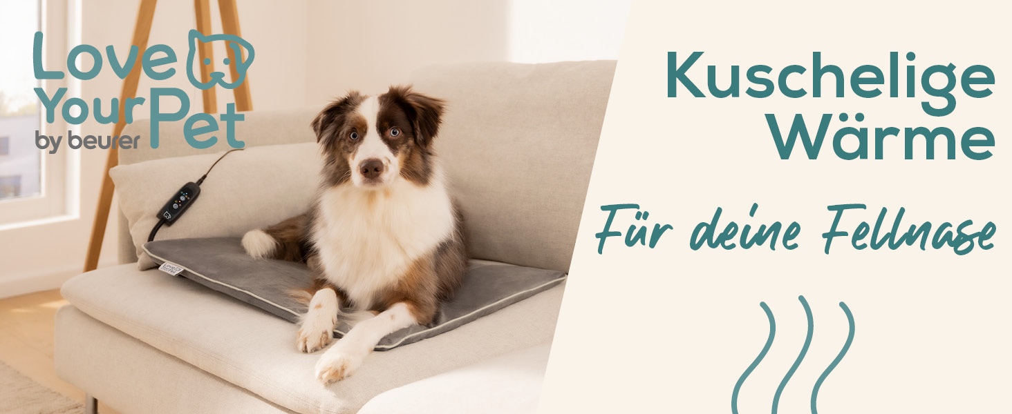 Електричне лежанка Beurer Kira для собак та котів, 65x50 см. З таймером, кучельна, водонепроникна, миється при 30°C