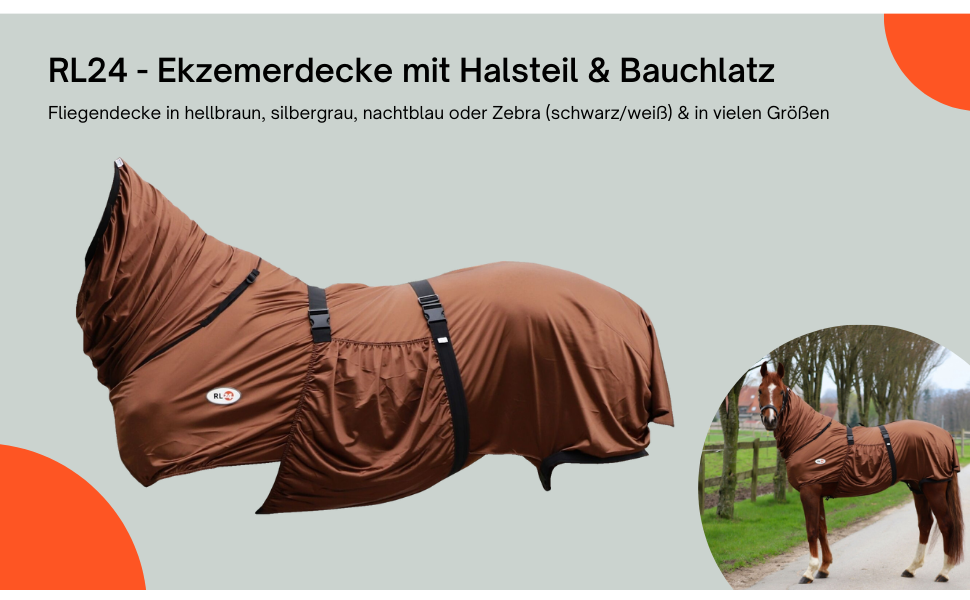 Екземерна ковдра для коней з нашолобником та захистом живота – ковдра від комах з дрібною сіткою, подвійний фронтальний замок та підв'язки для ніг – ковдра для коней для активного відпочинку у нічному блакитному кольорі – 125 см, нічний блакитний 125 см
