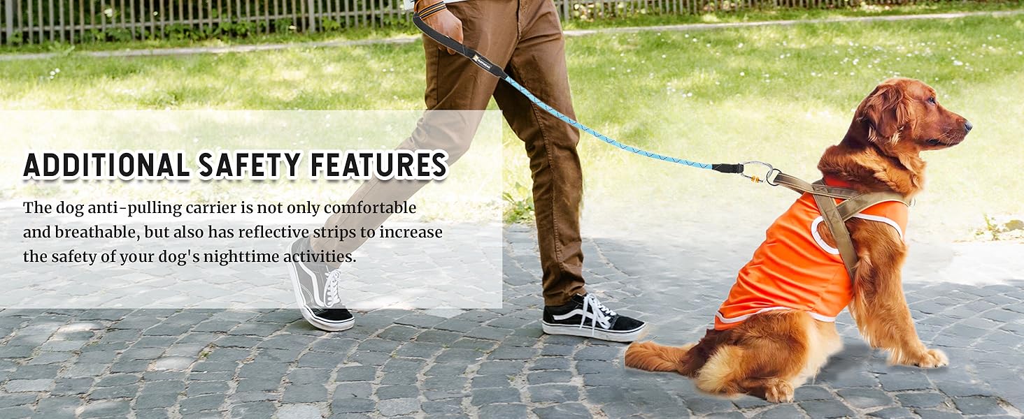 Шлейка для собак, анти-тяга, світловідбиваюча, для середніх та великих собак, регульована, м'яка, дихаюча, для прогулянок та бігу (L) (Style2-M)