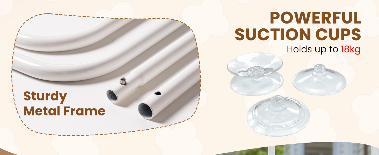 Кішка лежанка на вікно MEWOOFUN - 54x30см, бежева, для котів, до 18кг