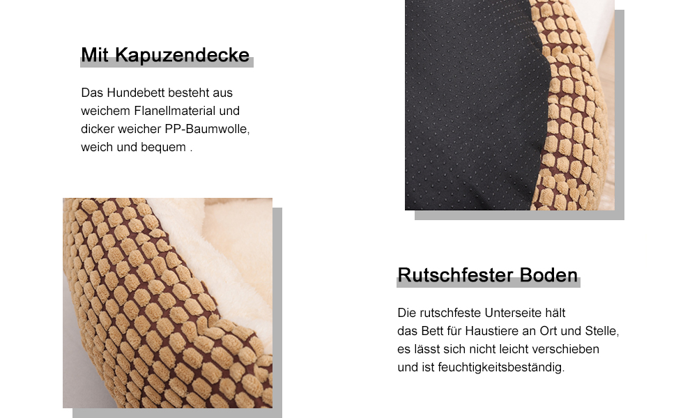 Кругла лежанка для собак та котів з капюшоном, 50х50х22 см, сіра